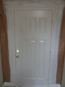 One side of door sprayed, Bellevue Contractor, Painting America